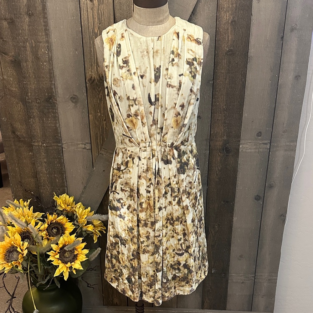 Anthropologie Mongrels in Common Calendula Velvet Pleated Dress | Size 4